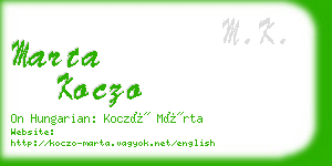 marta koczo business card